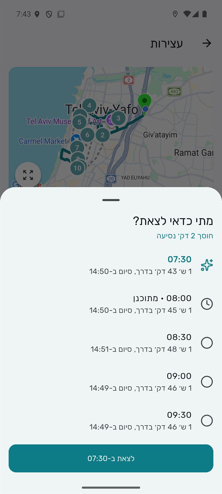 מתי כדאי לצאת: השוואה לפי פקקים